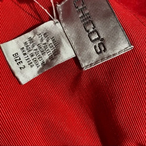 Chicos Red Zip Up Scoop Neck Jacket - Picture 3 of 4